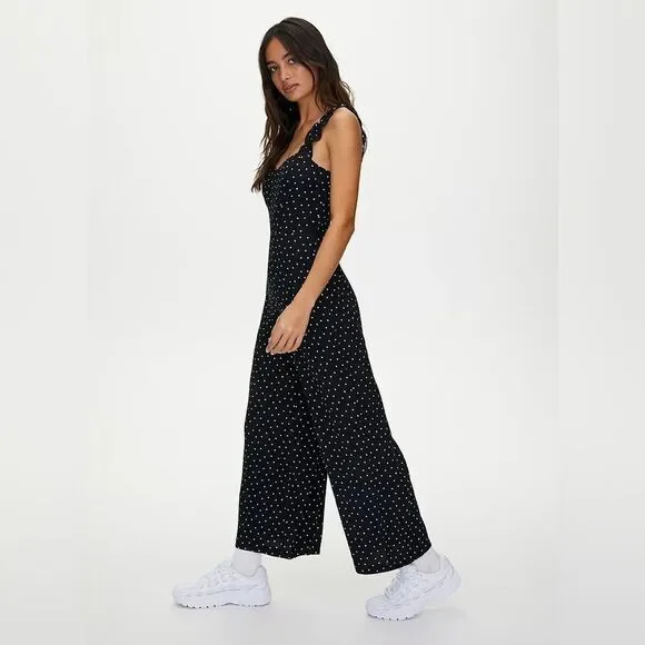 NWOT Aritzia Sunday Best Flirt Ruffle Polka Dot Jumpsuit - Picture 2 of 6